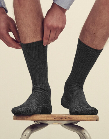Fruit of the Loom Work Gear Socks 3er Pack, Black, 39/42 (M) bedrucken, Art.-Nr. 073011012