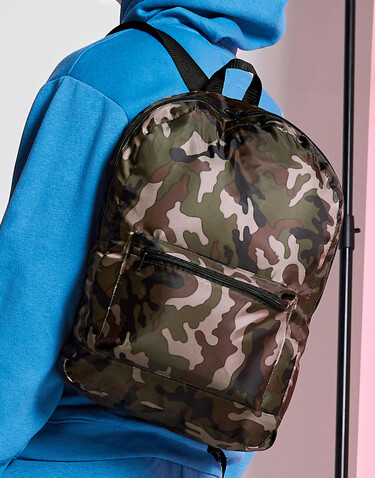 Bag Base Packaway Backpack, Black/Black, One Size bedrucken, Art.-Nr. 077291520