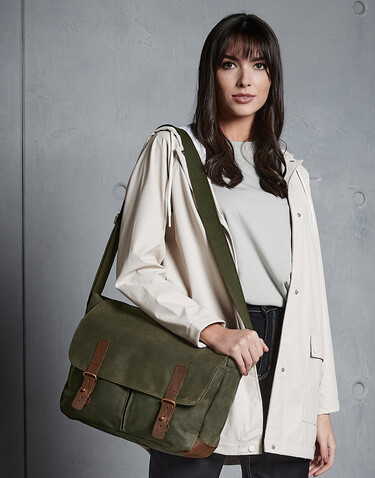 Quadra Heritage Waxed Canvas Messenger, Desert Sand, One Size bedrucken, Art.-Nr. 080307420