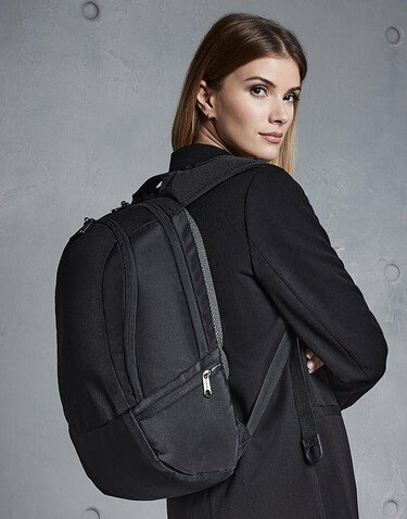 Quadra Vessel™ Slimline Laptop Backpack, Black, One Size bedrucken, Art.-Nr. 084301010
