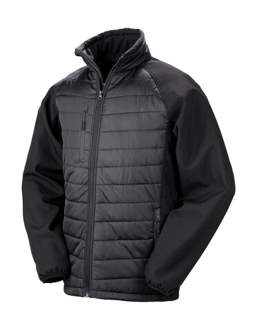 Result Compass Padded Softshell, Black/Black, 2XL bedrucken, Art.-Nr. 084331777