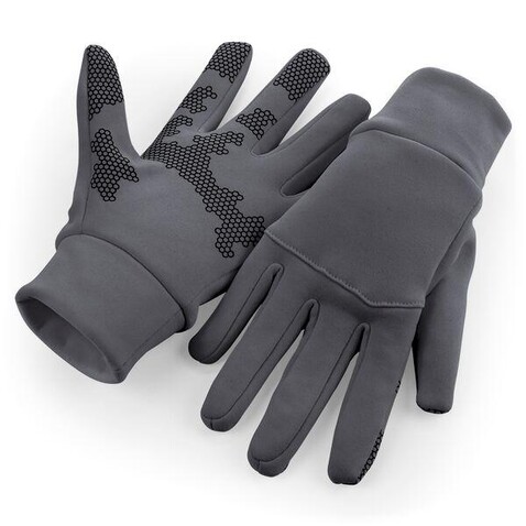 Beechfield Softshell Sports Tech Gloves, Graphite Grey, L/XL bedrucken, Art.-Nr. 089691312