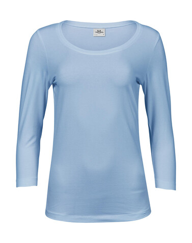 Tee Jays Ladies` 3/4 Sleeve Stretch Tee, Light Blue, S bedrucken, Art.-Nr. 100543213