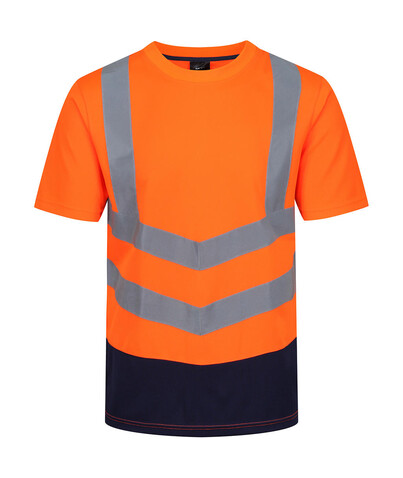 Regatta Pro Hi Vis T-Shirt, Orange/Navy, 2XL bedrucken, Art.-Nr. 101174667