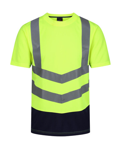 Regatta Pro Hi Vis T-Shirt, Yellow/Navy, L bedrucken, Art.-Nr. 101176535