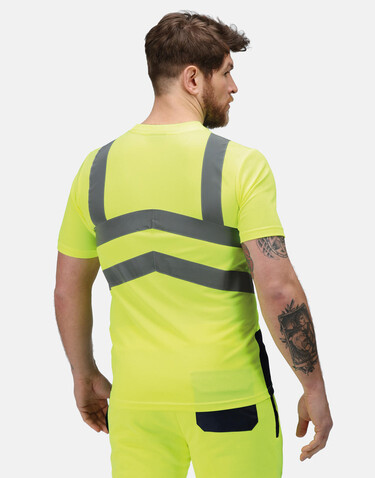 Regatta Pro Hi Vis T-Shirt, Yellow/Navy, L bedrucken, Art.-Nr. 101176535