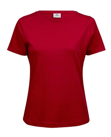 Tee Jays Ladies` Interlock T-Shirt, Red, M bedrucken, Art.-Nr. 101544004