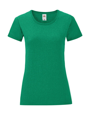 Fruit of the Loom Ladies` Iconic 150 T, Heather Green, 2XL bedrucken, Art.-Nr. 112015157