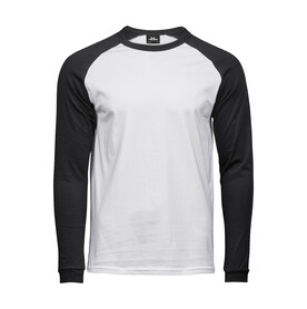 Tee Jays Baseball Tee Long Sleeve, White/Black, S bedrucken, Art.-Nr. 116540502 Tee Jays Baseball Tee Long Sleeve, White/Black, S bedrucken, Art.-Nr. 116540502