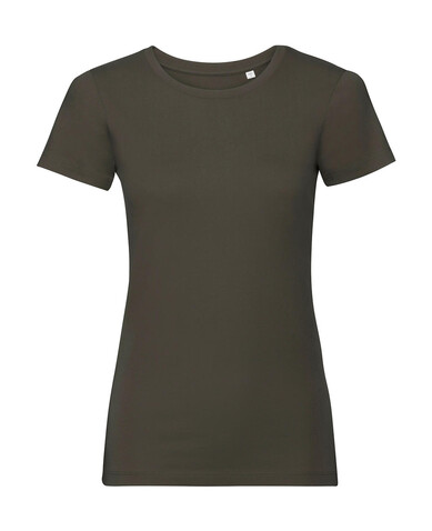 Russell Europe Ladies´ Pure Organic Tee, Dark Olive, XS bedrucken, Art.-Nr. 120005342