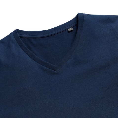 Russell Europe Men`s Pure Organic V-Neck Tee, White, XS bedrucken, Art.-Nr. 123000002