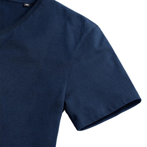 Russell Europe Men`s Pure Organic V-Neck Tee, French Navy, XS bedrucken, Art.-Nr. 123002012