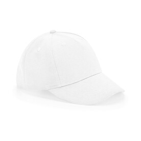 Beechfield Junior Organic Cotton 5 Panel Cap, White, One Size bedrucken, Art.-Nr. 123690000