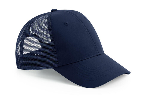 Beechfield Recycled Urbanwear 6 Panel Snapback Trucker, French Navy, One Size bedrucken, Art.-Nr. 124692010