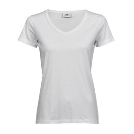 Tee Jays Women`s Luxury V-Neck Tee, White, L bedrucken, Art.-Nr. 130540005
