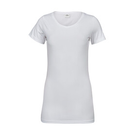 Tee Jays Ladies` Stretch Tee Extra Long, White, XS bedrucken, Art.-Nr. 137540002 Tee Jays Ladies` Stretch Tee Extra Long, White, XS bedrucken, Art.-Nr. 137540002