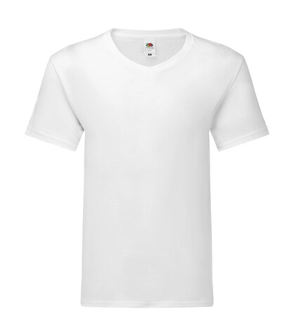 Fruit of the Loom Iconic 150 V Neck T, White, S bedrucken, Art.-Nr. 145010002