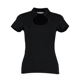 Kustom Kit Regular Fit Keyhole Neck Top, Black, XS/S (8/10) bedrucken, Art.-Nr. 157111013