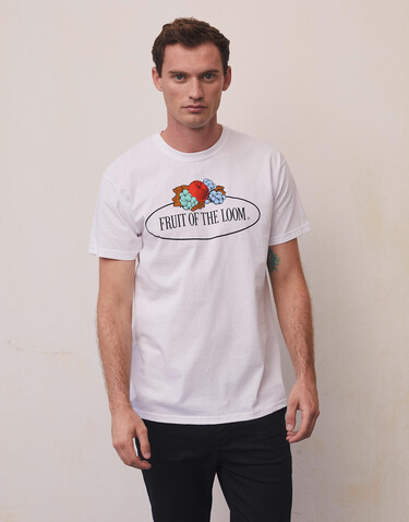 Fruit of the Loom Vintage T Large Logo Print, Heather Grey, M bedrucken, Art.-Nr. 166011234