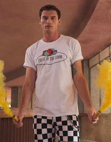 Fruit of the Loom Vintage T Large Logo Print, White, M bedrucken, Art.-Nr. 166010004