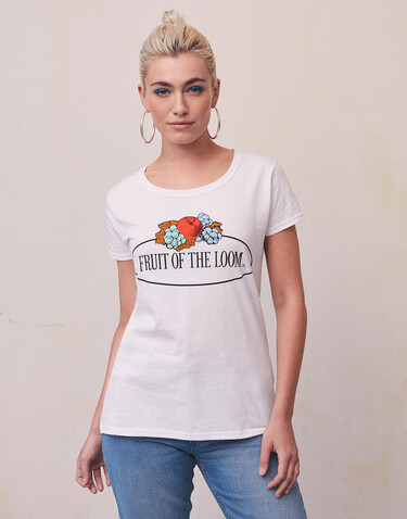 Fruit of the Loom Ladies Vintage T Large Logo Print, Black, S bedrucken, Art.-Nr. 178011013