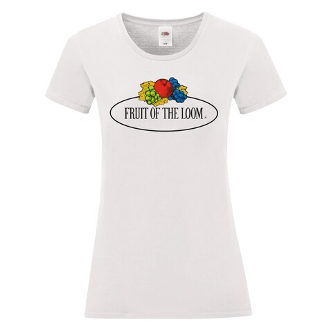 Fruit of the Loom Ladies Vintage T Large Logo Print, White, M bedrucken, Art.-Nr. 178010004