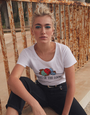 Fruit of the Loom Ladies Vintage T Large Logo Print, White, M bedrucken, Art.-Nr. 178010004