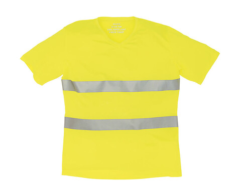 Yoko Fluo Super Light V-Neck T-Shirt, Fluo Yellow, S bedrucken, Art.-Nr. 178776053