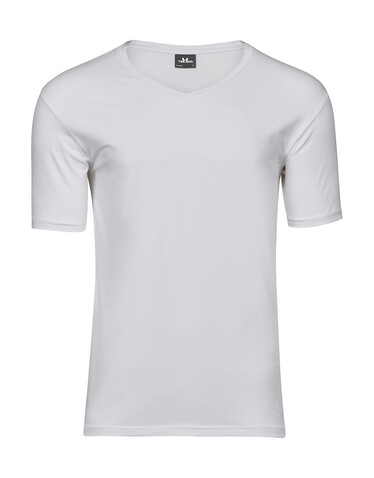 Tee Jays Men`s Stretch V-Tee, White, M bedrucken, Art.-Nr. 183540004