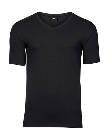 Tee Jays Men`s Stretch V-Tee, Black, M bedrucken, Art.-Nr. 183541014