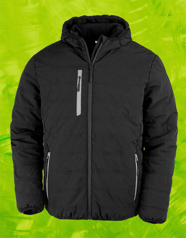 Result Black Compass Padded Winter Jacket, Black/Grey, XS bedrucken, Art.-Nr. 206331512