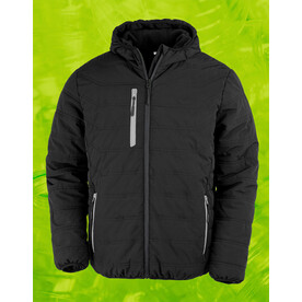 Result Black Compass Padded Winter Jacket, Black/Grey, XS bedrucken, Art.-Nr. 206331512