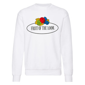 Fruit of the Loom Vintage Sweat Set In Large Logo Print, White, S bedrucken, Art.-Nr. 208010003