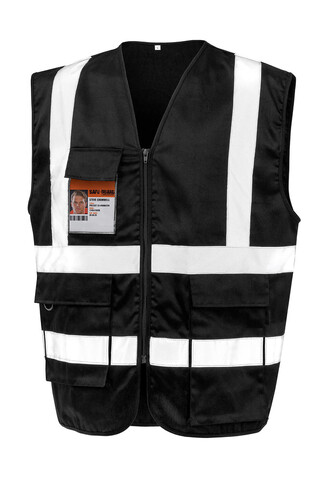 Result Heavy Duty Polycotton Security Vest, Black, 3XL bedrucken, Art.-Nr. 208331018