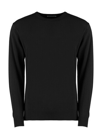 Kustom Kit Regular Fit Arundel Crew Neck Sweater, Black, XS bedrucken, Art.-Nr. 210111012