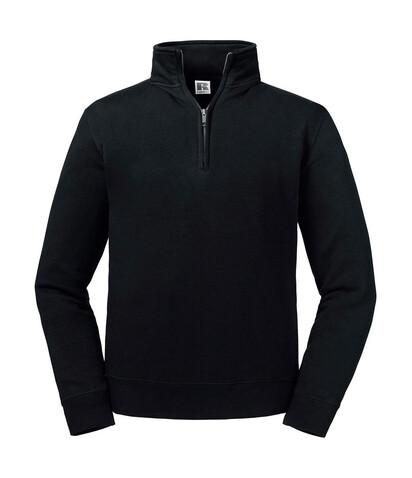 Russell Europe Authentic 1/4 Zip Sweat, Black, XL bedrucken, Art.-Nr. 211001016