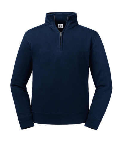 Russell Europe Authentic 1/4 Zip Sweat, French Navy, 2XL bedrucken, Art.-Nr. 211002017
