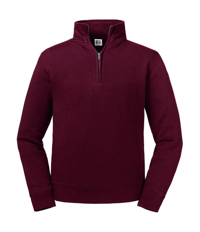 Russell Europe Authentic 1/4 Zip Sweat, Burgundy, M bedrucken, Art.-Nr. 211004484