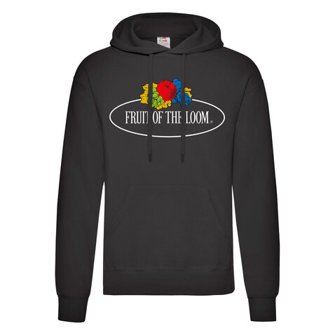 Fruit of the Loom Vintage Hooded Sweat Classic Large Logo Print, Black, M bedrucken, Art.-Nr. 219011014