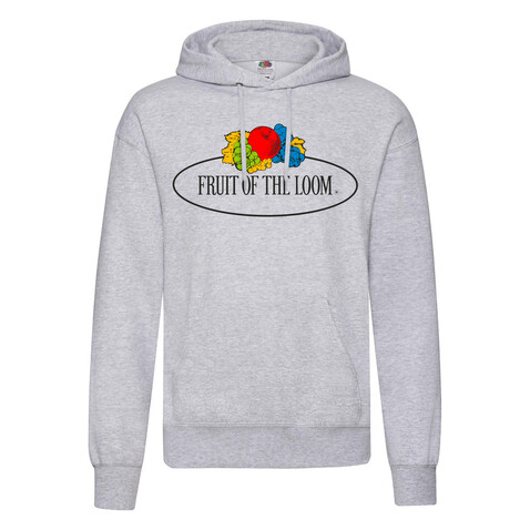 Fruit of the Loom Vintage Hooded Sweat Classic Large Logo Print, Heather Grey, S bedrucken, Art.-Nr. 219011233