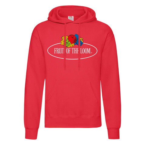 Fruit of the Loom Vintage Hooded Sweat Classic Large Logo Print, Red, 2XL bedrucken, Art.-Nr. 219014007