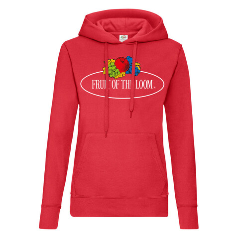 Fruit of the Loom Ladies Vintage Hooded Sweat Large Logo Print, Red, M bedrucken, Art.-Nr. 223014004