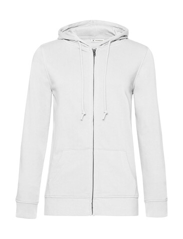 B &amp; C Organic Inspire Zipped Hood /women, White, XS bedrucken, Art.-Nr. 233420002