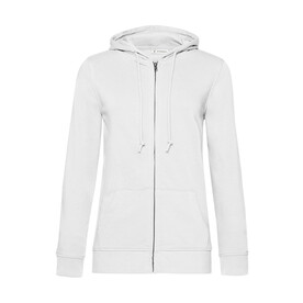 B &amp;amp; C Organic Inspire Zipped Hood /women, White, XS bedrucken, Art.-Nr. 233420002