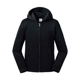 Russell Europe Kids` Authentic Zipped Hood Sweat, Black, S (104/3-4) bedrucken, Art.-Nr. 240001013