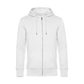 B &amp;amp; C KING Zipped Hood, White, XS bedrucken, Art.-Nr. 246420002