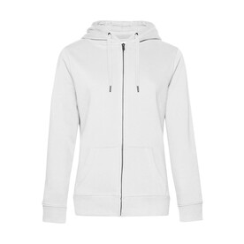 B &amp;amp; C QUEEN Zipped Hood, White, XS bedrucken, Art.-Nr. 247420002