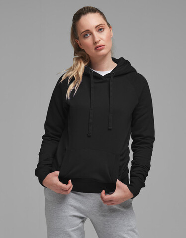 FDM Ladies` Raglan Hoodie, Black, XS bedrucken, Art.-Nr. 249551012