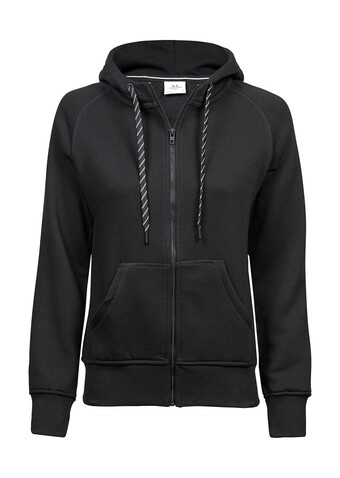 Tee Jays Ladies` Fashion Full Zip Hood, Black, S bedrucken, Art.-Nr. 255541013