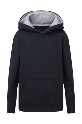 SG Contrast Hooded Sweatshirt Kids, Navy/Light Oxford, 128 (7-8/L) bedrucken, Art.-Nr. 280522665